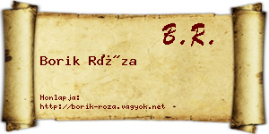 Borik Róza névjegykártya